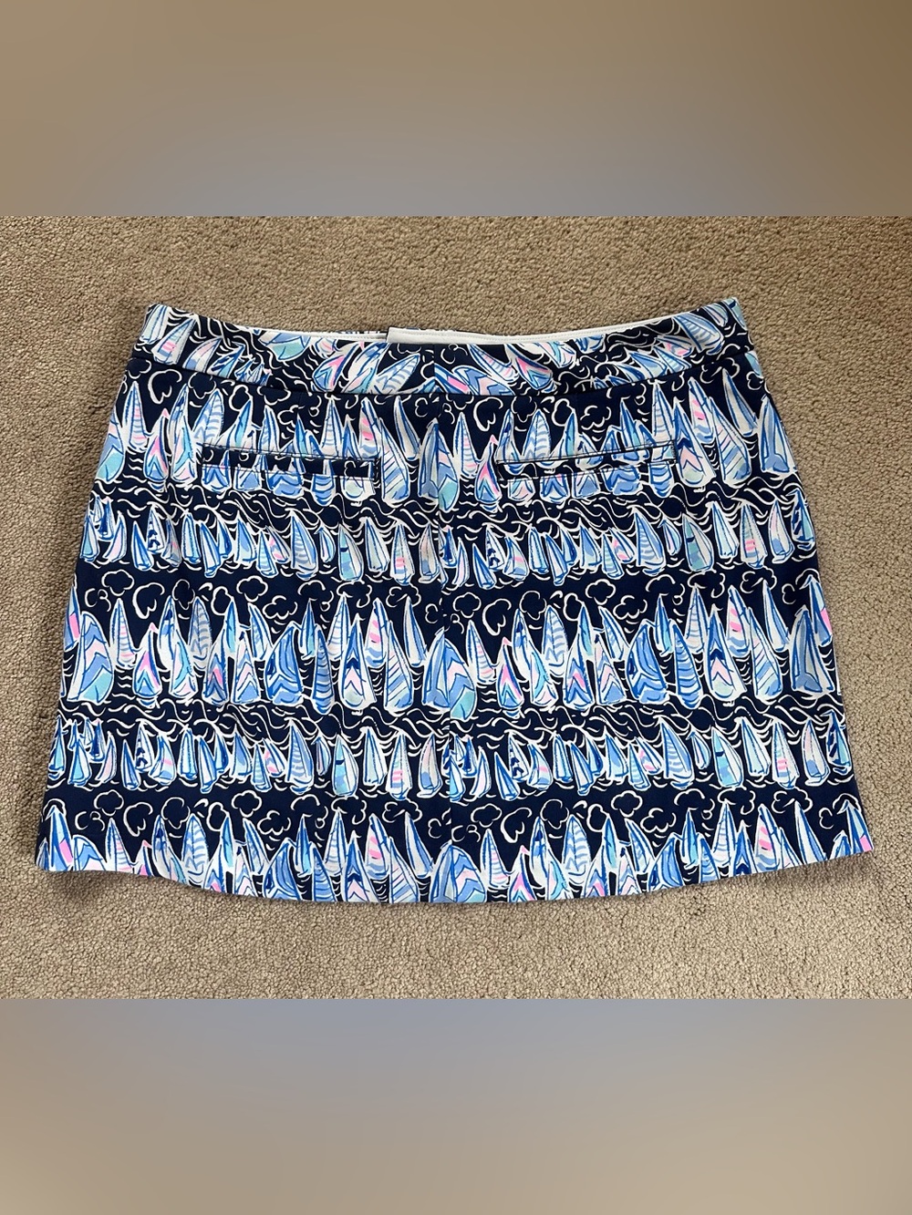Lilly Pulitzer Colette Knit Skort Low Tide Navy Sails & Stripes Size 10 - Picture 3 of 12